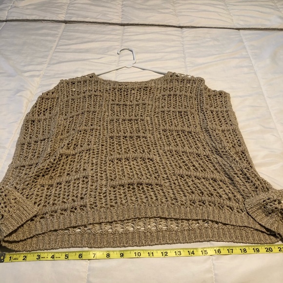 Chico’s Sleeveless Knit Sweater Poncho Tan Top - Picture 7 of 7